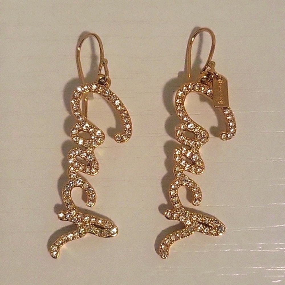Coach Cursive Logo Earrings